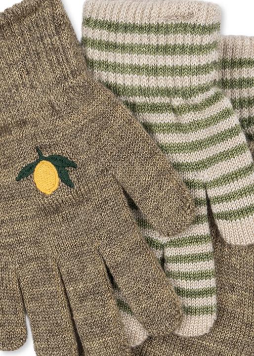 Actual product image Konges Slojd 2Pack Filla Handschuhe Lemon Stripe (9.5)