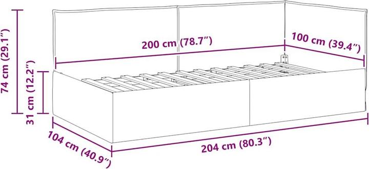 Image du produit vidaXL Eck Daybed (100 x 200 cm)