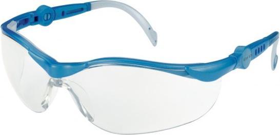 Elmag - Lunettes de protection incolores bleu/gris, PC2mm anti-rayures & anti-buée Branches en longueur