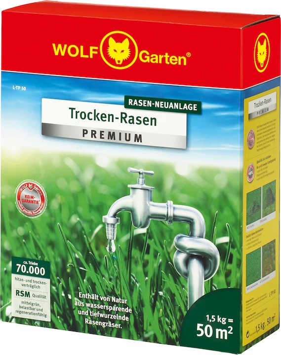 Wolf-Garten New turf installation Dry turf L-TP 50 (Lawn reseed)