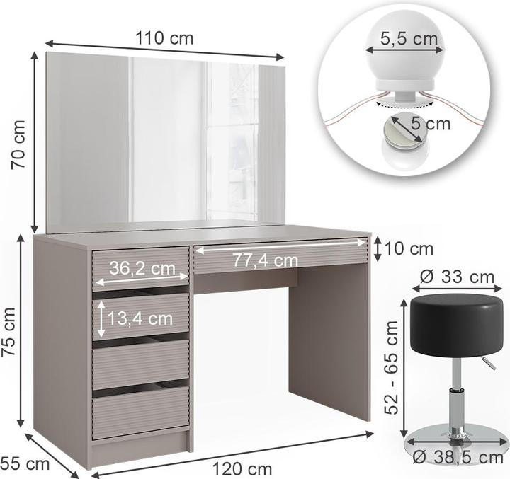 Produktbild Vicco Sherry (120 x 55 x 75 cm)