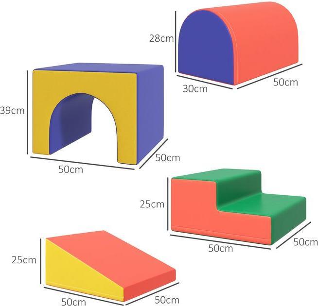 Label énergétique Swisshandel24 Bausteinset 4er-Set Schaumstoff Bausteine Bauspielzeug, 1-3 Jahre, V1