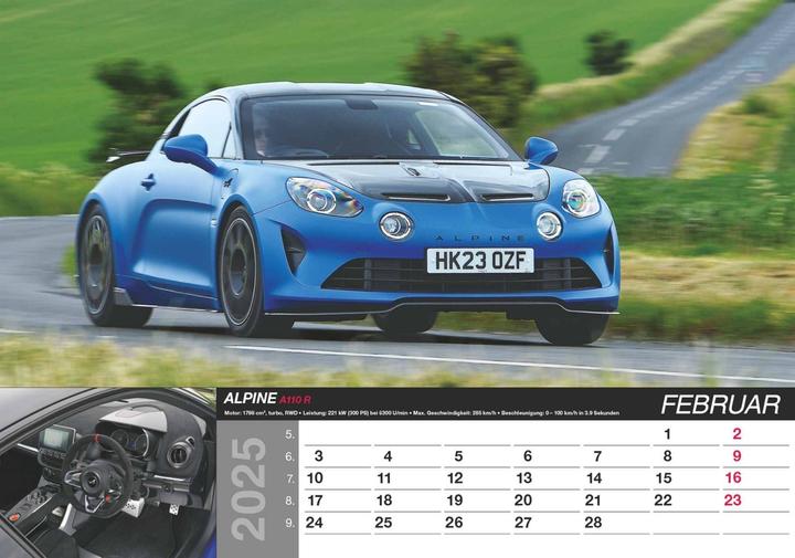 Produktbild Alpha Edition Fast Car 2025 Bildkalender, 48,5x34cm, Wandkalender mit hochwertigen Motiven für