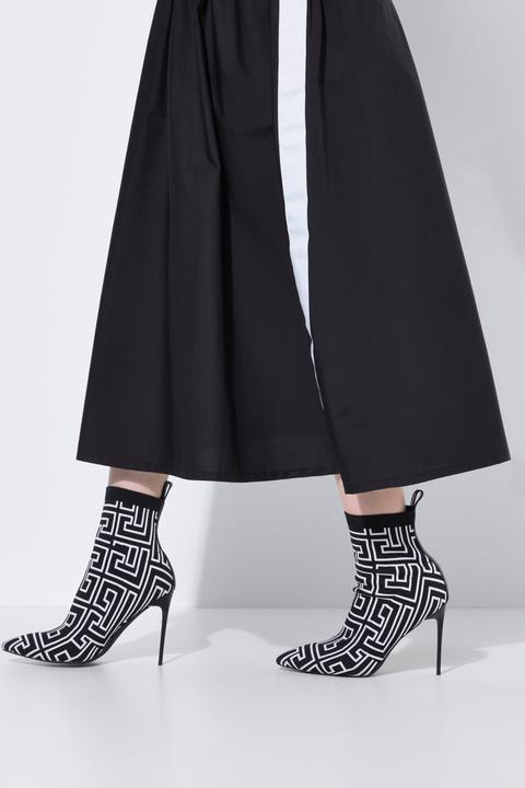 Actual product image Ulla Popken Paper Touch Side Stripe A-Line Skirt (50, 52)