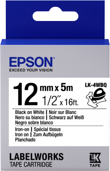 Energie-Label Epson Etikettenkassette Lk-4wbq (1.20 cm, Schwarz)
