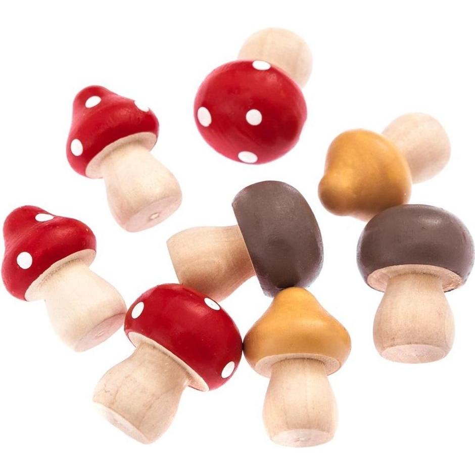 DP Craft Selbstklebende Holzdekorationen Pilze 8 Stk