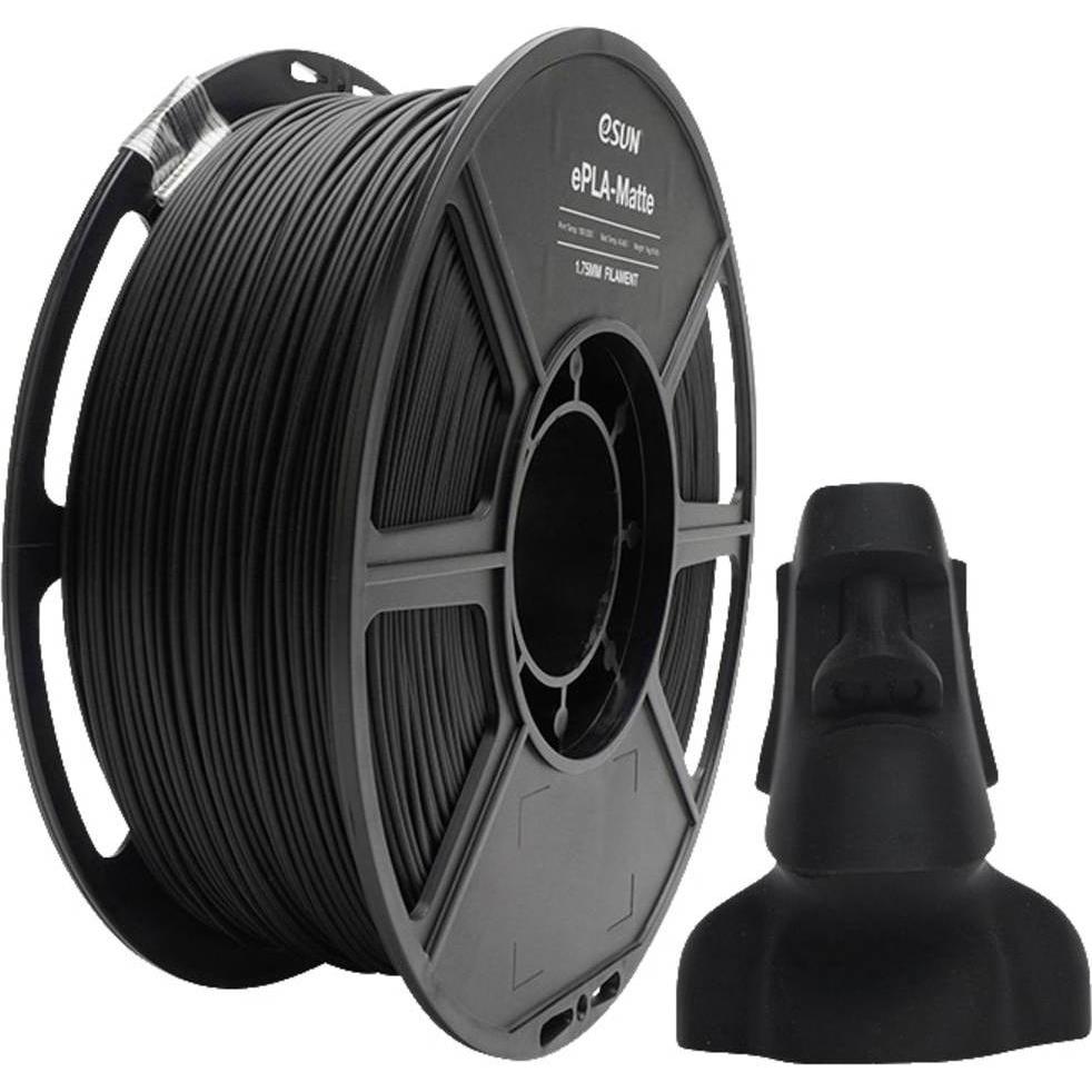 eSUN ePLA-Matte Black (PLA, 1.75 mm, 1000 g, Schwarz), 3D Filament, Schwarz