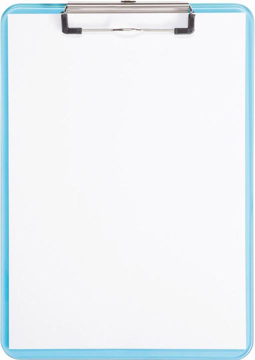 Produktbild Maul Klemmbrett neon, DIN A4, transparent-blau aus Kunststoff, flache, vernickelte Bügelklemme (22.6 x 31.8 cm)