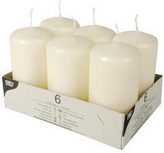 Produktbild Papstar Stumpenkerzen / Säulenkerzen creme, Abmessungen 6 x 11.5 cm, für Haushalt, Feiern und Gastro (6 Stk.)