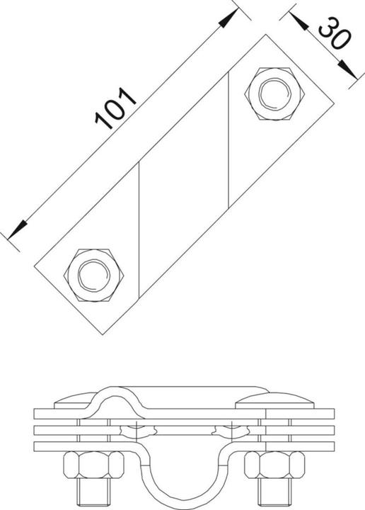Immagine prodotto OBO Bettermann 2760 20 FT Morsetto di connessione per conduttori tondi e piatti 20mm St 5001641