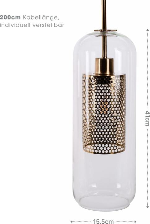 Produktbild Hermex Glas-Deckenleuchte Pendelleuchte Hängelampe Deckenlampe Hängeleuchte (E27)