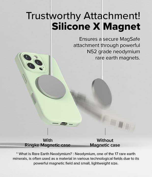 Image du produit Ringke Coque pour iPhone 16 Pro Max SILICONE MAGNETIQUE SOFT MINT (Apple iPhone 16 Pro Max)