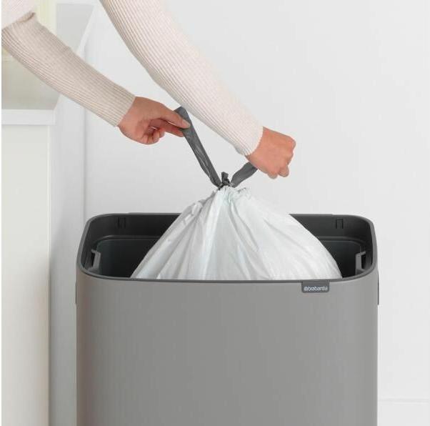 Actual product image Brabantia Bo Touch Bin 60 litre recycling bin, Mineral Concrete Grey (60 l)
