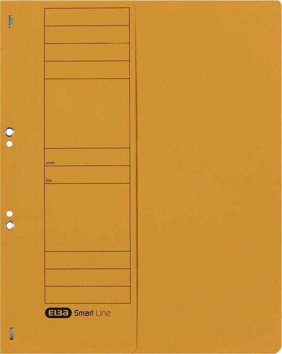 Elba Ösenhefter aus Karton, gelb, kaufmännische Heftung halber Vorderdeckel, gepackt zu 50 Stück (A4, 1 x)