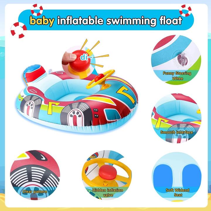 Actual product image Splash & Fun Inflatable Kid Car baby buoyancy aid, floating seat 60x45cm