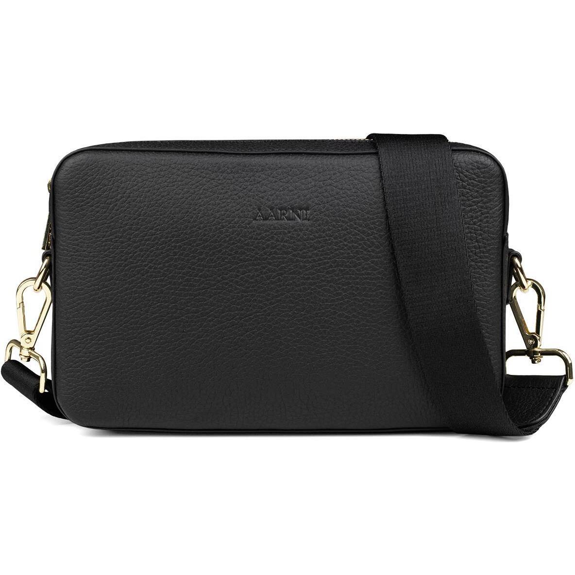 Aarni, Handtasche, Grosse Umhängetasche, schwarz/gold, Schwarz