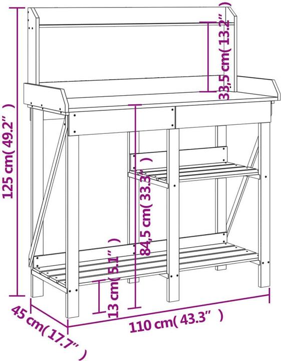 Actual product image vidaXL Pflanztisch