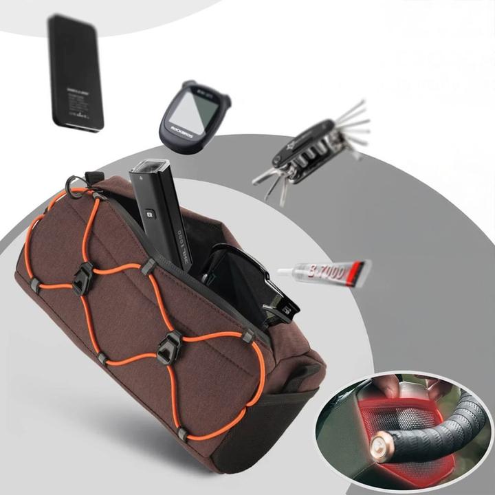 Actual product image Rockbros 30110054003 Lenkertasche für Fahrräder, 2,2 l – Braun (2.20 l, Handlebar bag)