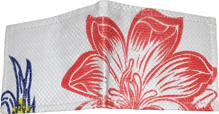 Image du produit Bekos Upcycling - porte-monnaie classique en sacs de riz recyclés Fleur