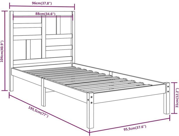Image du produit vidaXL Bettrahmen (90 x 190 cm)