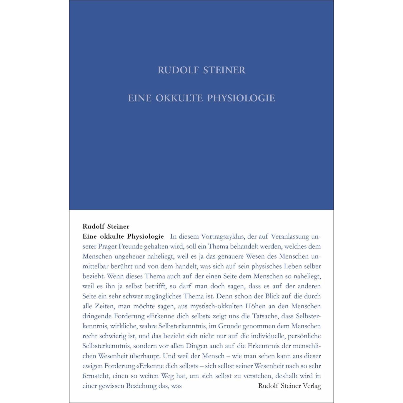 Eine okkulte Physiologie, Fachbücher von Rudolf Steiner