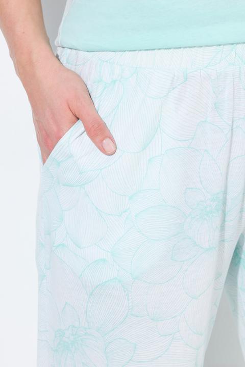 Produktbild Ulla Popken Pyjama, Blüten, oversized, Rundhals, 7/8-Hose (42, 44)