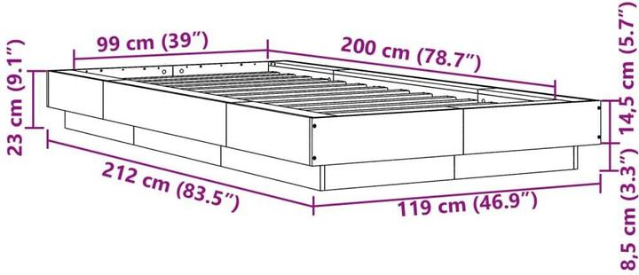 Produktbild vidaXL Bettgestell (100 x 200 cm)