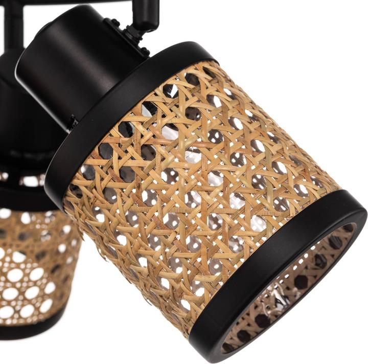Produktbild Lindby Yaelle Spot Metall Rattan dreiflammig rund (E27)