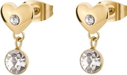 Brosway - Heart Gold Plated Earrings with Chakra Dangle Crystal BHKE177 (Edelstahl)