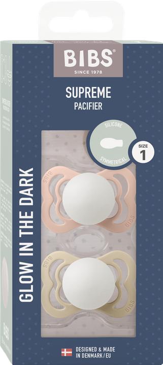 Immagine prodotto Bibs Succhietto supremo in silicone (confezione da 2), Vanilla & Blush Night (taglia 1, 0-6M) (2 x, fino a 6 M.)