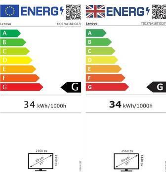 Label énergétique Lenovo ThinkCentre TiO (2560 x 1440 pixels, 27")