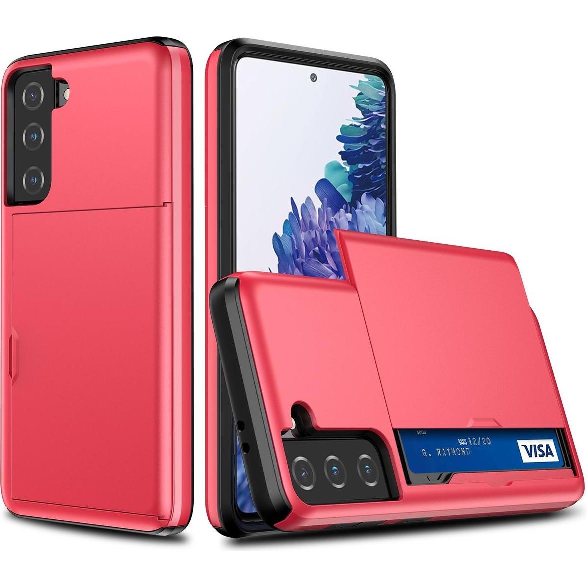 König Design Hülle Handy Schutz für Samsung Galaxy S21 Case Cover Tasche Etuis Bumper Rot Neu (Samsung Galaxy S21+), Sma...