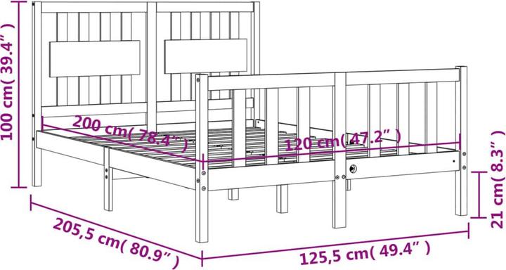 Produktbild vidaXL Bettrahmen (120 x 200 cm)