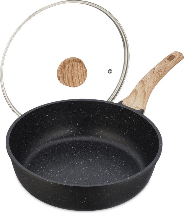 Produktbild Relaxdays Schmorpfanne (Bräter + Schmortopf, Bratpfanne, Aluminium, 28 x 14 cm)