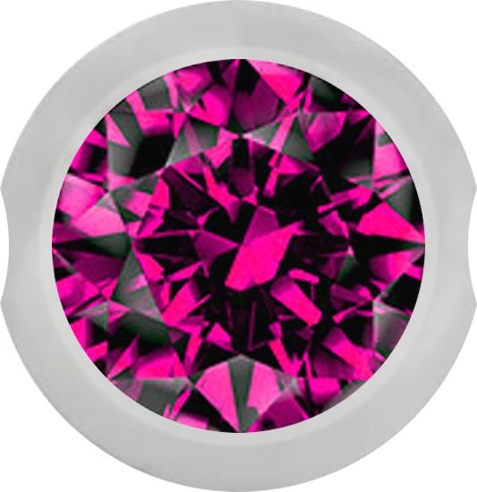 Produktbild Star Piercing Ball Closure Kugel silber mit Kristall fuchsia (ohne Messing, Chirurgenstahl 316L)