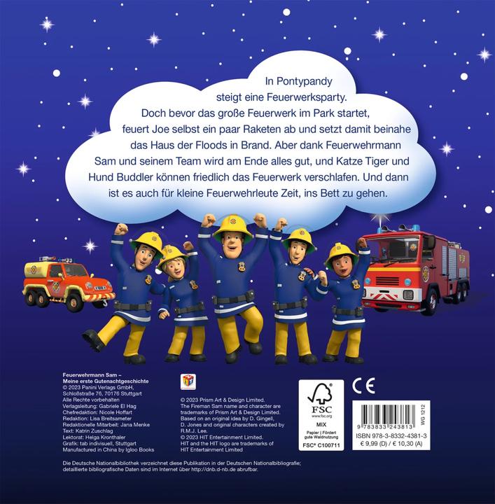 Produktbild Panini Feuerwehrmann Sam Meine erste Gutenachtgeschichte (Deutsch, Katrin Zuschlag, 2023)