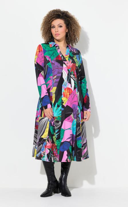 Actual product image Ulla Popken Colorful Graphic Leaf Dress (46, 48)