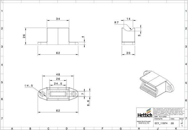 Produktbild Hettich Magnethalter (1 Stk.)