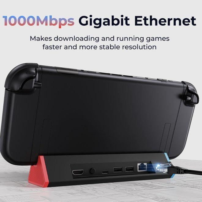 Image du produit MU Classic Nintendo Switch 2 Dock S3 Max HDMI Dockingstation mit USB-C, USB-A und LAN (Switch 2)