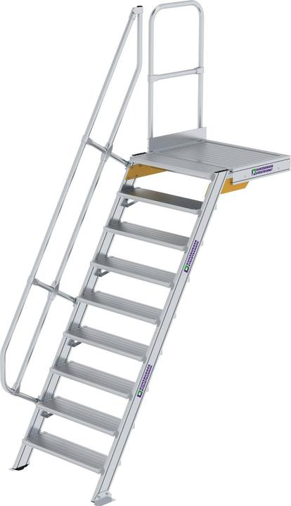 Actual product image Munk Stairs with platform 60ï¿½ step width 800 mm 9 steps aluminium ribbed (Scaffolding, 46 cm)