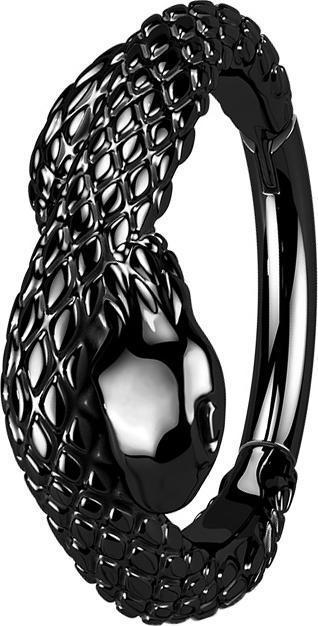 Image du produit Star Piercing Micro anneau segment pliable noir serpent (sans laiton, Acier chirurgical 316L)