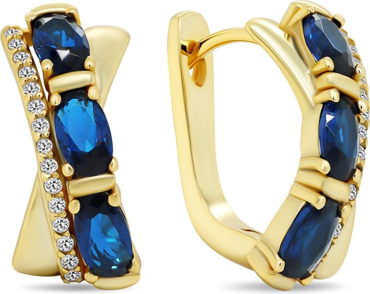 Image du produit Brilio Silver - Distinctive boucles d'oreilles plaquées or avec zircons EA458YB