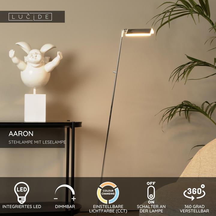 Actual product image Lucide AARON - Floor lamp - LED Dim. - 1x10W 4000K - Matt gold / brass 19730/10/02 (1000 lm)