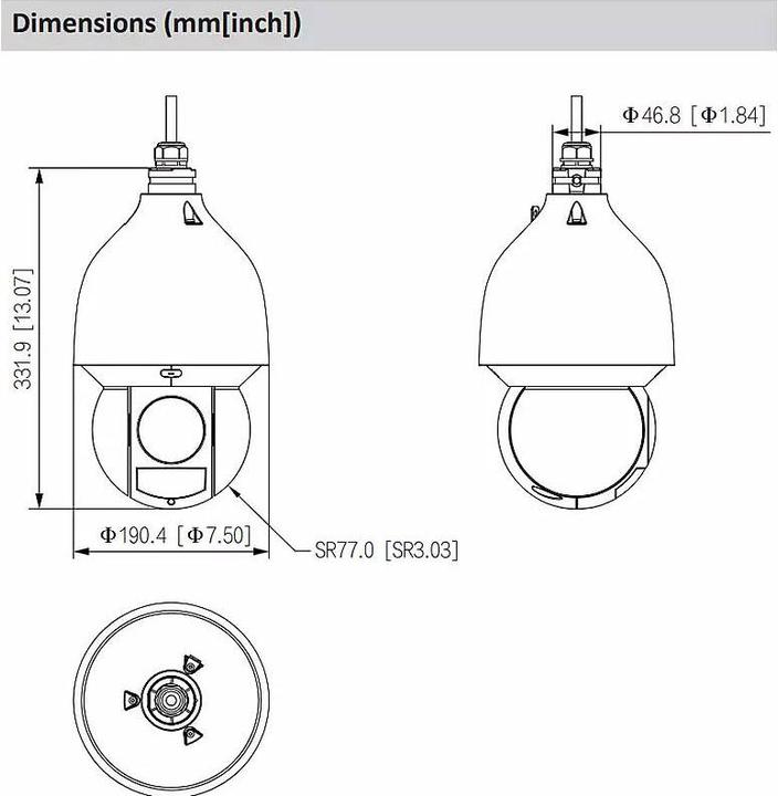 Image du produit Dahua CAMERA IP 4MP PTZ 32X STARLIGHT AI IR150M IP67 IK10 POE+ IVS FD (2560 x 1440 Pixels)