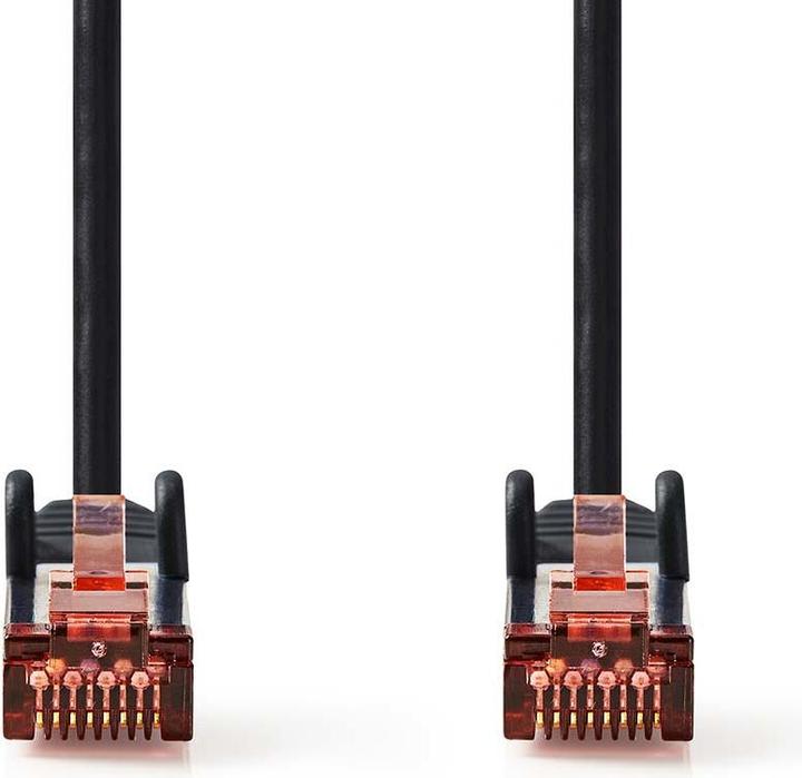 Actual product image Nedis Cat 6 Cable | RJ45 Plug | RJ45 Plug | S/FTP | 15.0 m | Round | LSZH | Black | Label (S/FTP, CAT6, 15 m)