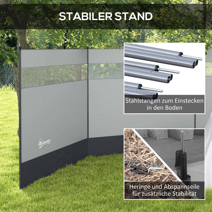Produktbild Outsunny Windschutz Polyester, Stahl Grau