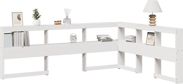 Immagine prodotto VidaXL Testiera con libreria a L bianca da 200 cm in legno di pino massiccio