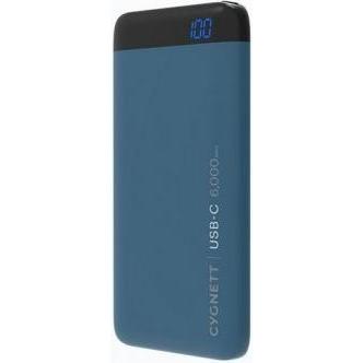 Cygnett ChargeUp Pro 6000 mAh 15W USB-C Powerbank - Teal (6000 mAh, 15 W, 22.20 Wh), Powerbank, Blau