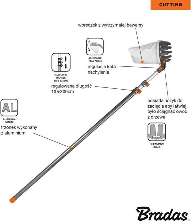 Actual product image Bradas V-series fruit picker