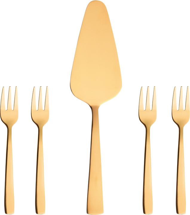Produktbild RAW Cutlery Cake set - Dishwasher safe - Gold - 5 pcs (15510) (5 Stück, Besteck Set)